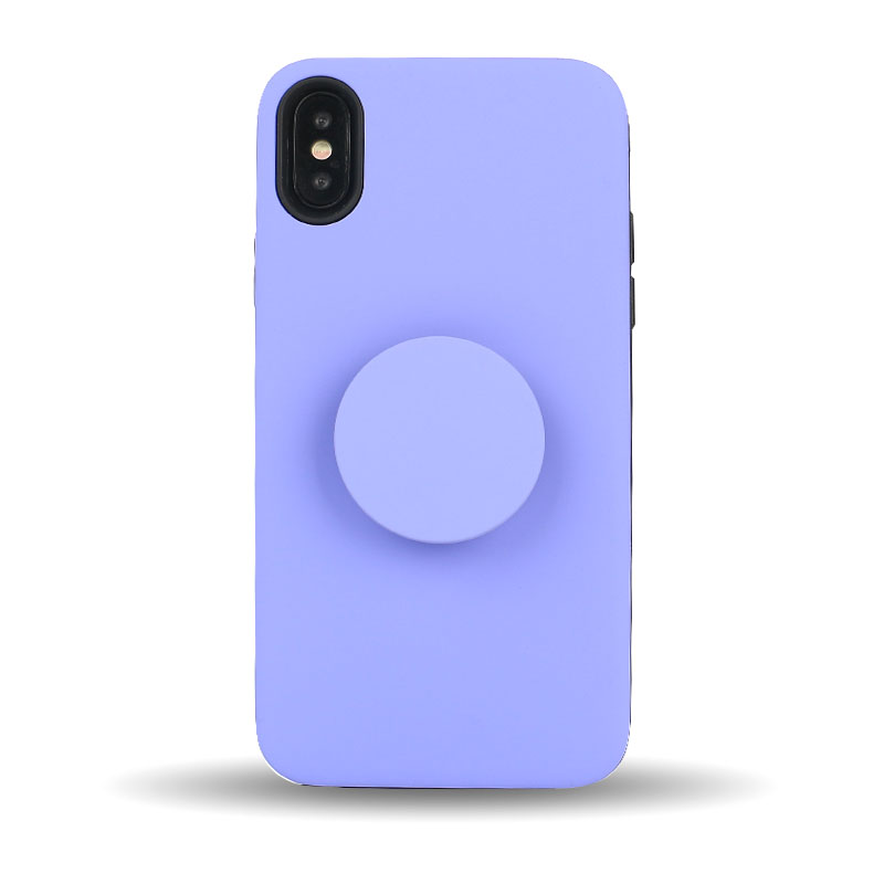 iPHONE Xs Max Pop Up Grip Stand Hybrid Case (Purple)